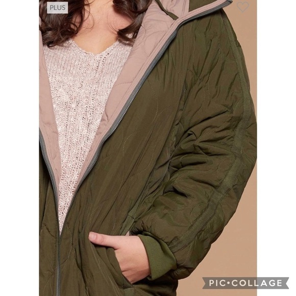 Cute!! Diva Plus Olive Quilted Jacket - Picture 4 of 5